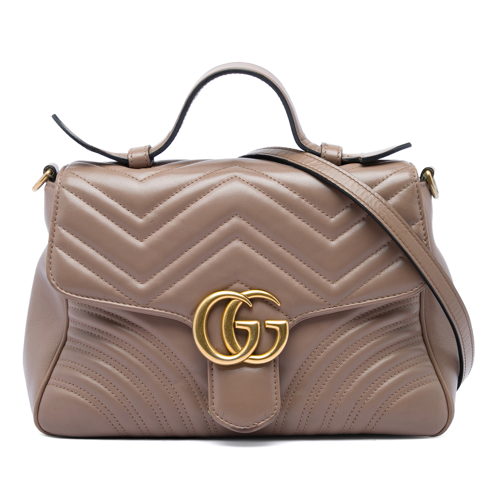 Pre-Loved Gucci Small GG Marmont Matelasse Calfskin Top Handle Bag